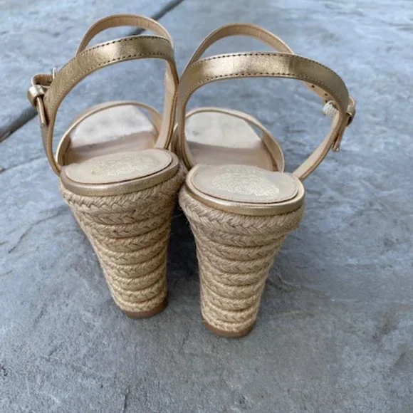 Nordstrom Vince Camuto Marybell Leather Wedge Sandals in Gold - Picture 6 of 11